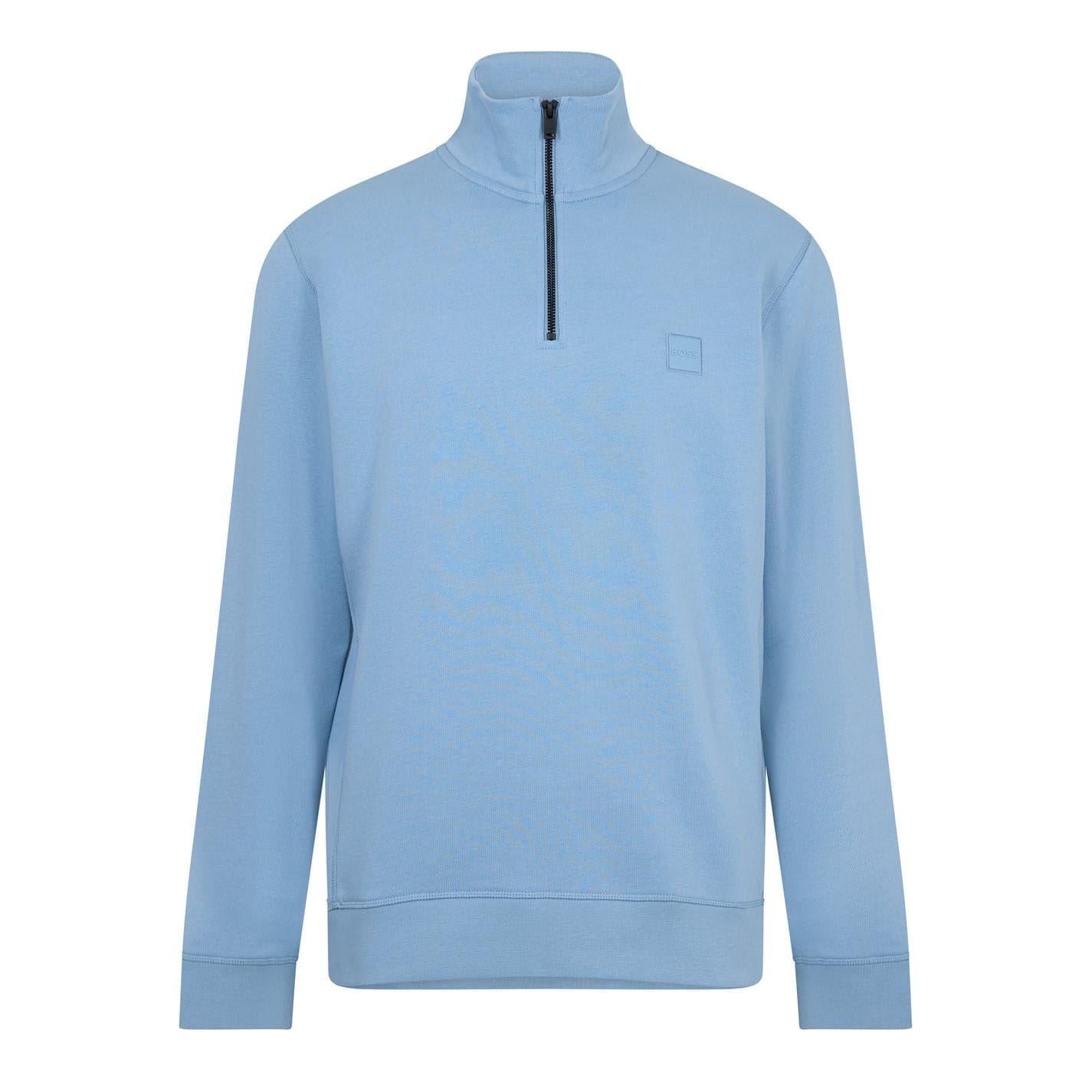 Pastel Blue - Front - Boss Mens Terrycloth Sweatshirt
