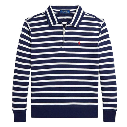 Navy - Front - Ralph Lauren Boys Striped Sweatshirt