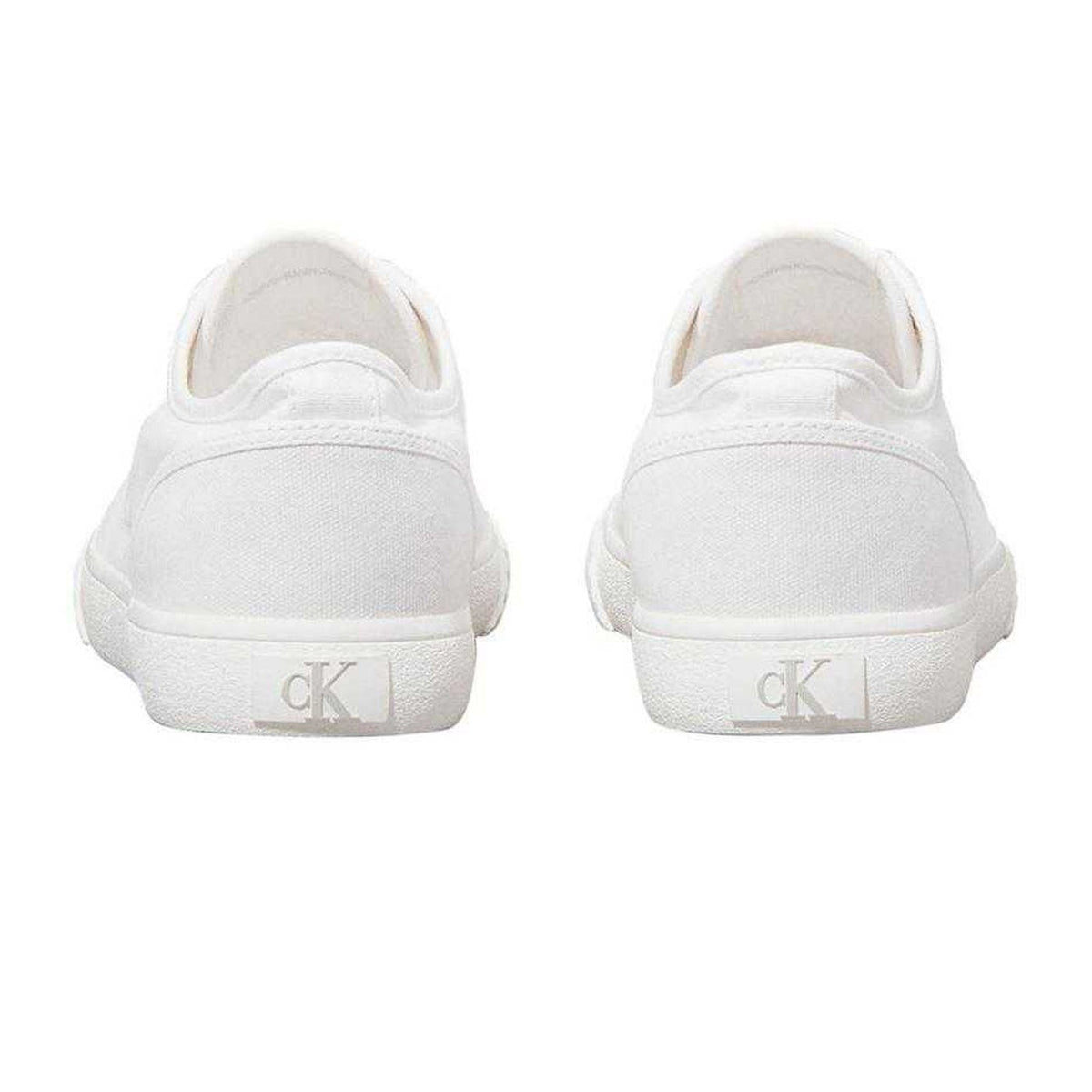 Bright White - Back - Calvin Klein Mens Ess Vulc Canvas Casual Flat Trainers