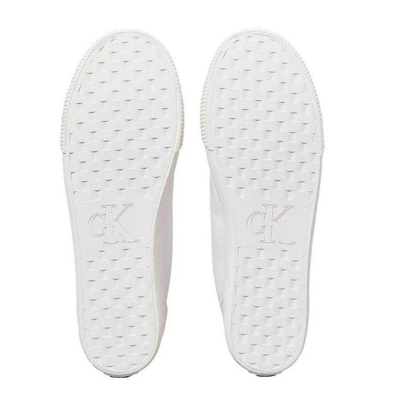 Bright White - Side - Calvin Klein Mens Ess Vulc Canvas Casual Flat Trainers