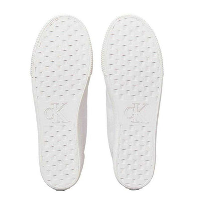 Bright White - Side - Calvin Klein Mens Ess Vulc Canvas Casual Flat Trainers