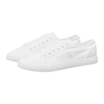 Bright White - Lifestyle - Calvin Klein Mens Ess Vulc Canvas Casual Flat Trainers