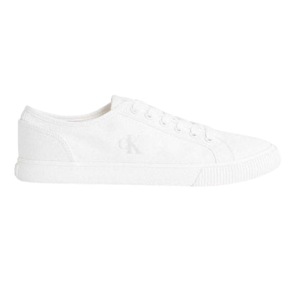 Bright White - Front - Calvin Klein Mens Ess Vulc Canvas Casual Flat Trainers