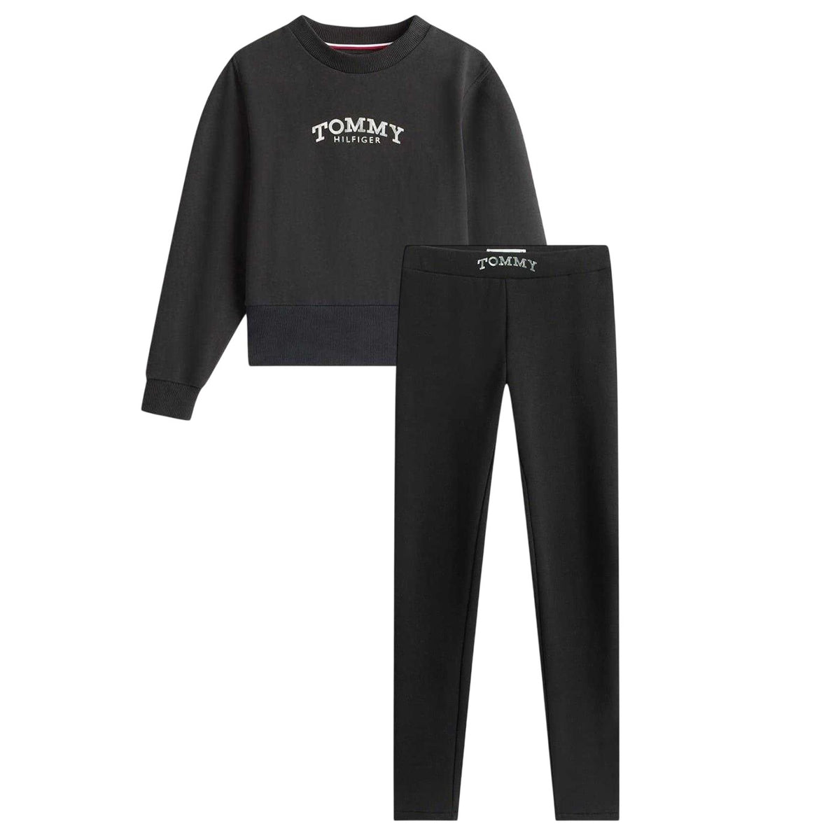 Black - Front - Tommy Hilfiger Childrens-Kids Co-ord Set
