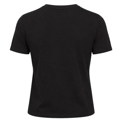 Black - Back - Timberland Womens-Ladies Crew Neck Short-Sleeved Crop Top