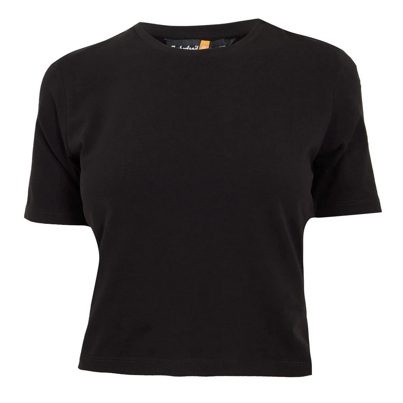 Black - Front - Timberland Womens-Ladies Crew Neck Short-Sleeved Crop Top