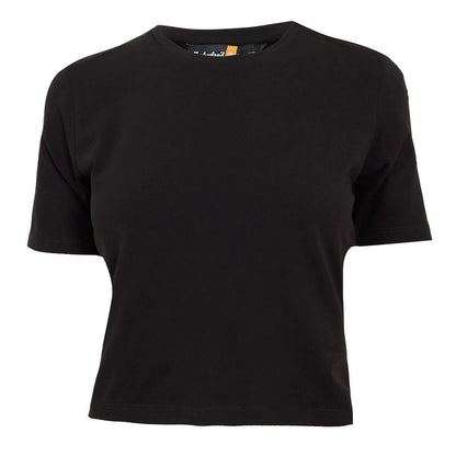 Black - Front - Timberland Womens-Ladies Crew Neck Short-Sleeved Crop Top