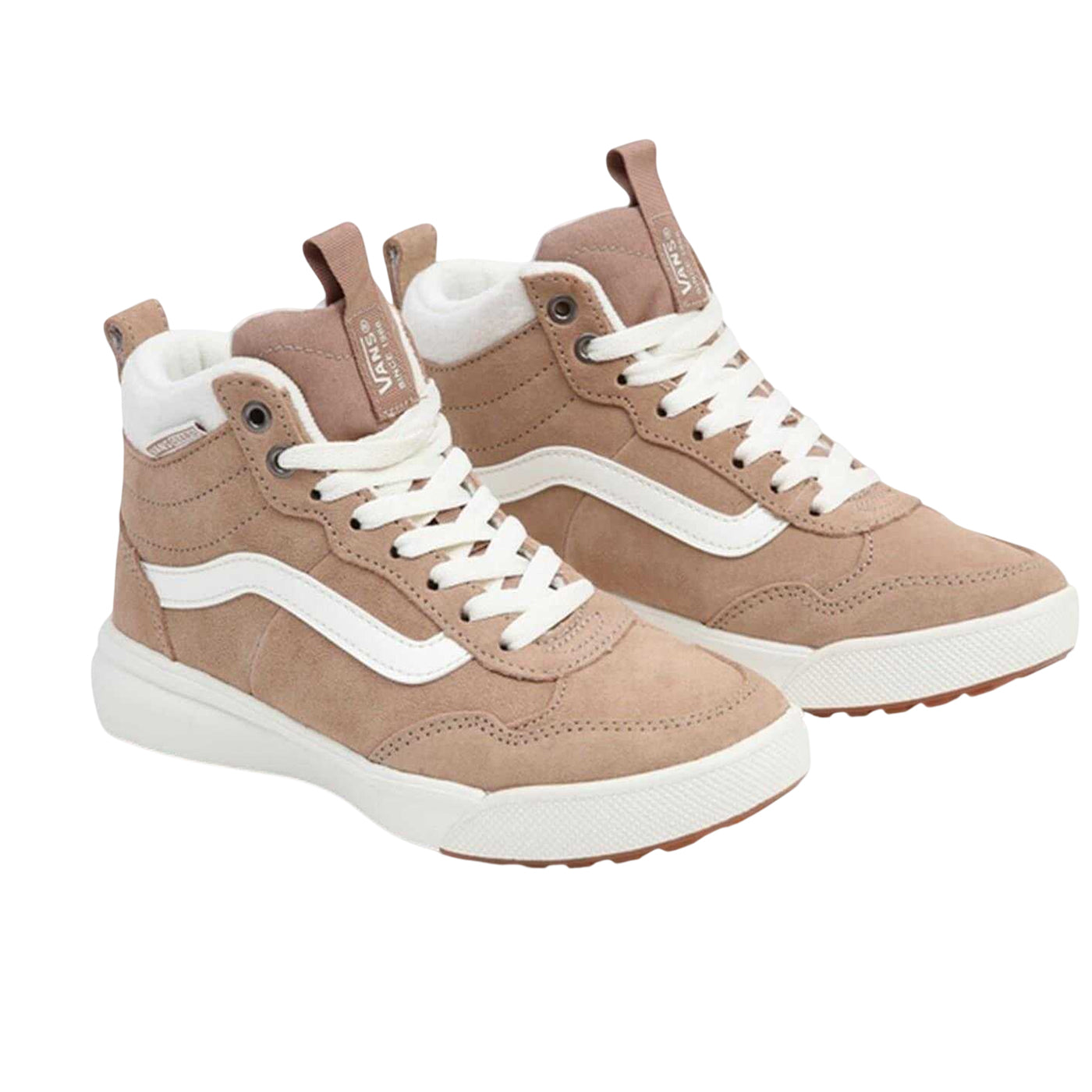 Brown - Side - Vans Womens-Ladies Range Exp Suede High Top Trainers