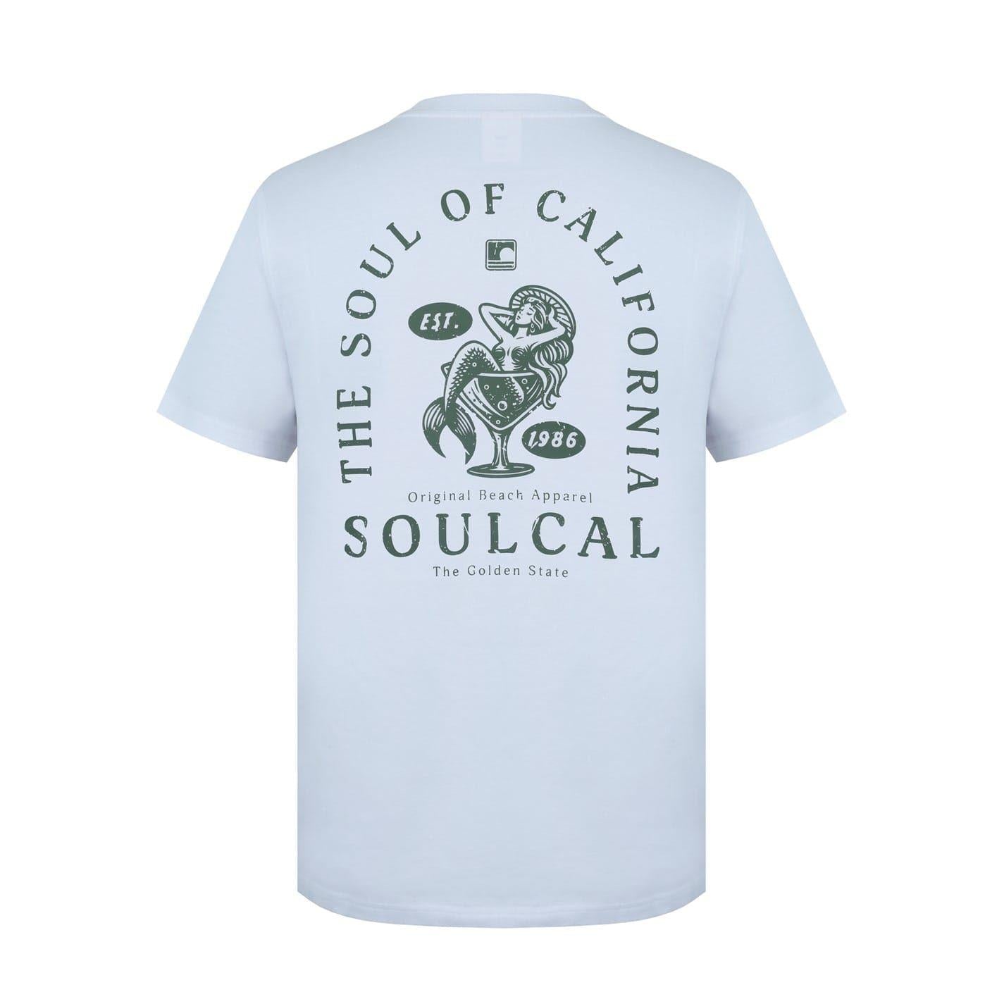 White - Back - SoulCal Mens Back Print T-Shirt
