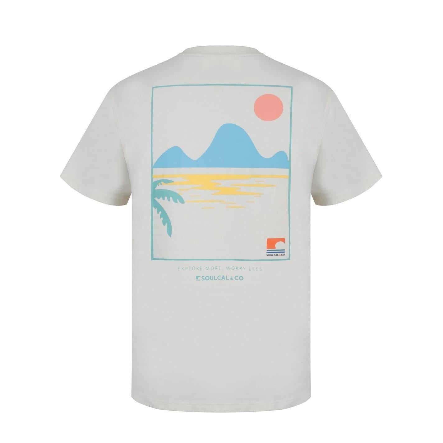 Ecru - Back - SoulCal Mens Back Print T-Shirt