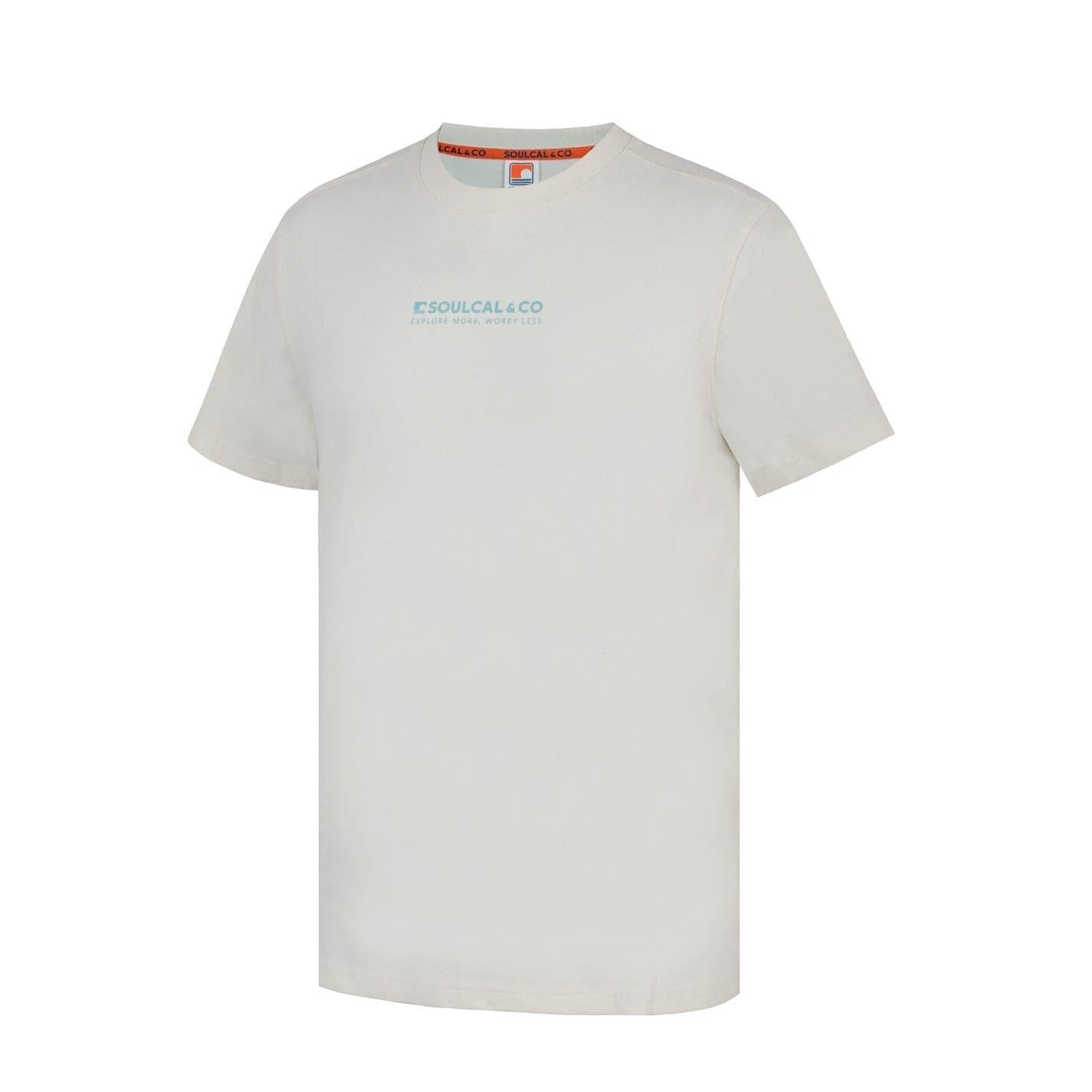 Ecru - Side - SoulCal Mens Back Print T-Shirt