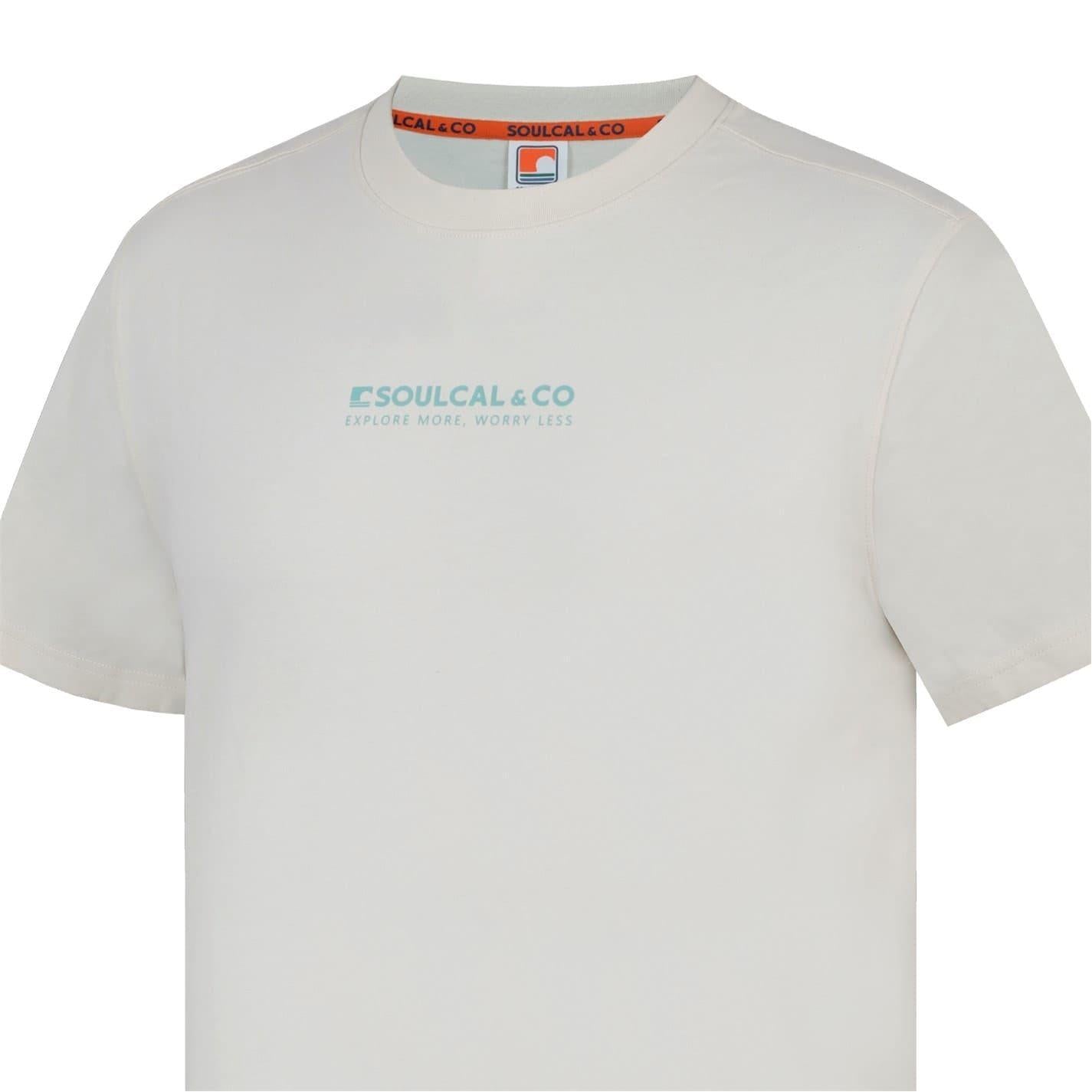 Ecru - Pack Shot - SoulCal Mens Back Print T-Shirt