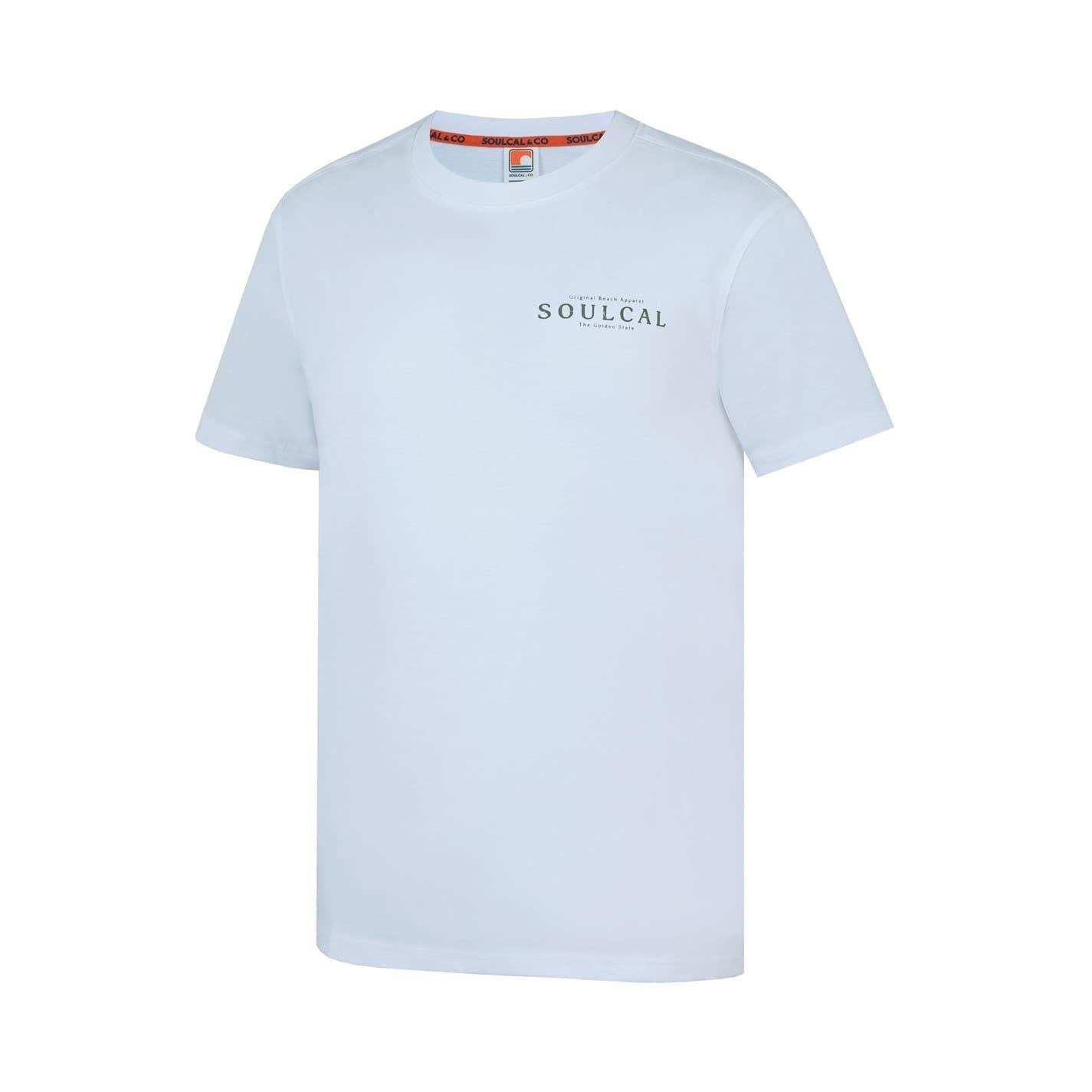 White - Side - SoulCal Mens Back Print T-Shirt
