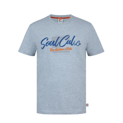 Grey Marl - Front - SoulCal Mens Back Print T-Shirt