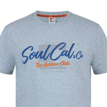 Grey Marl - Lifestyle - SoulCal Mens Back Print T-Shirt