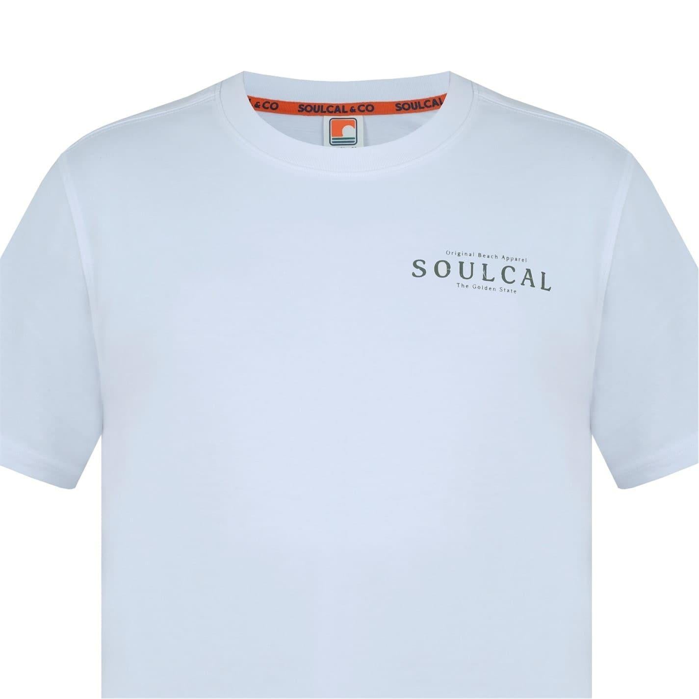 White - Lifestyle - SoulCal Mens Back Print T-Shirt
