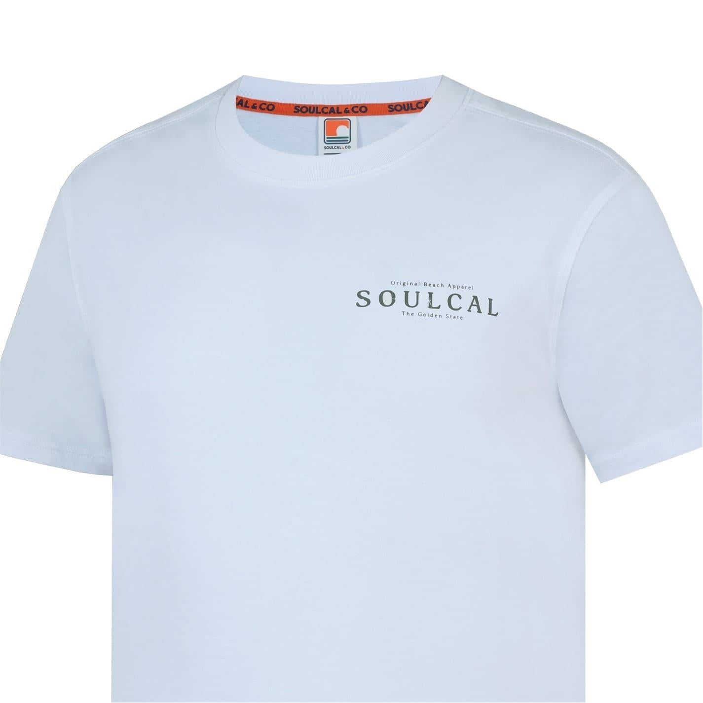 White - Pack Shot - SoulCal Mens Back Print T-Shirt