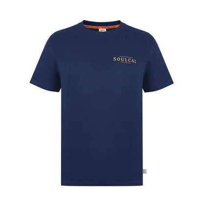 Navy - Front - SoulCal Mens Back Print T-Shirt