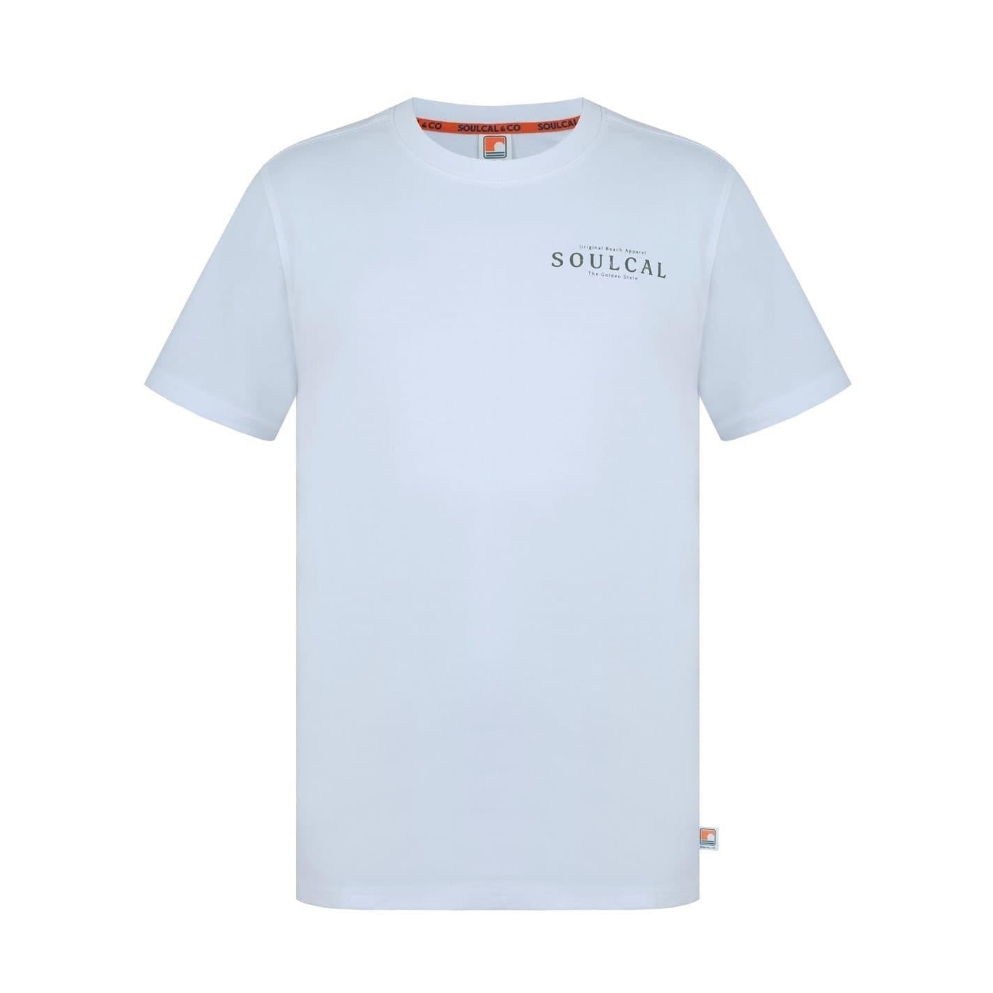 White - Front - SoulCal Mens Back Print T-Shirt