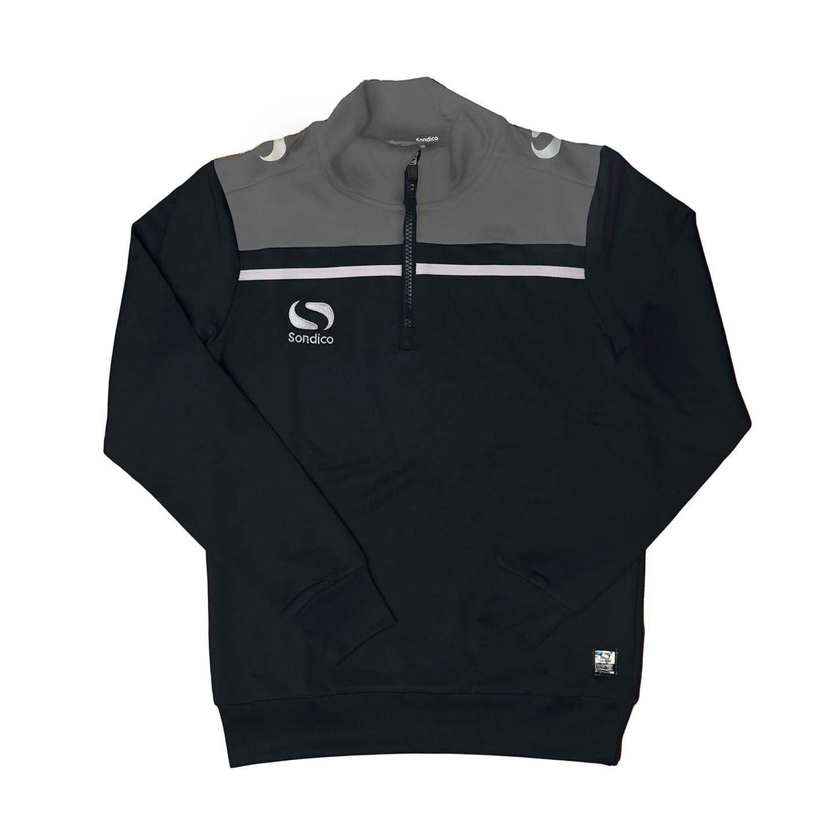Black-Charcoal - Front - Sondico Childrens-Kids Colour Block Sweatshirt