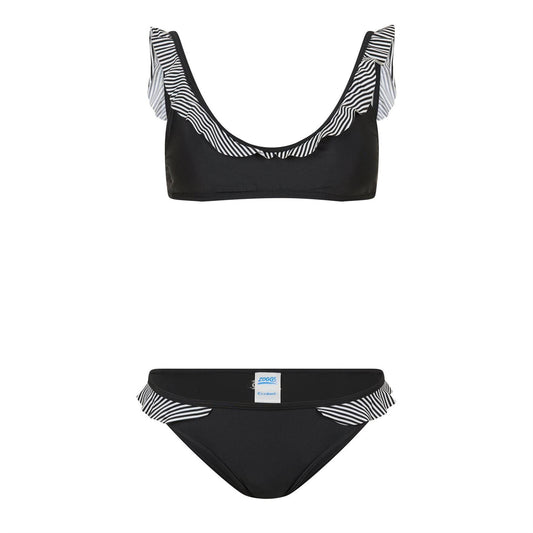 Black - Front - Zoggs Womens-Ladies Frill Bikini Set