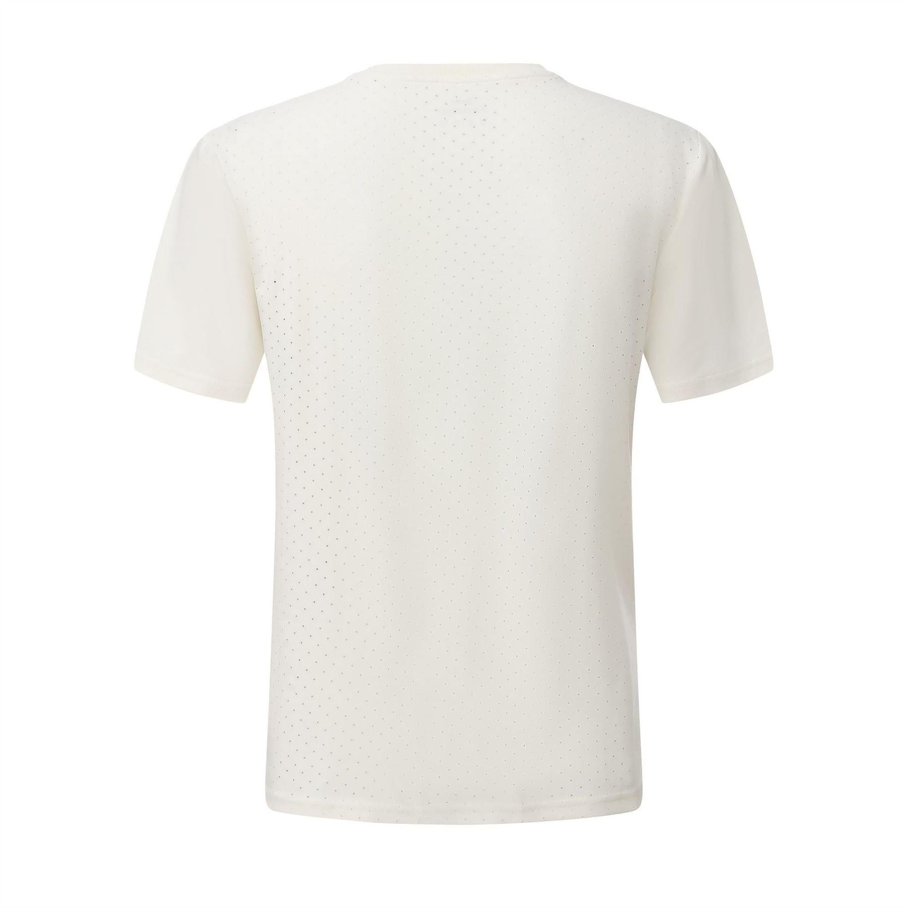 White - Back - Slazenger Mens Perforated Tennis T-Shirt