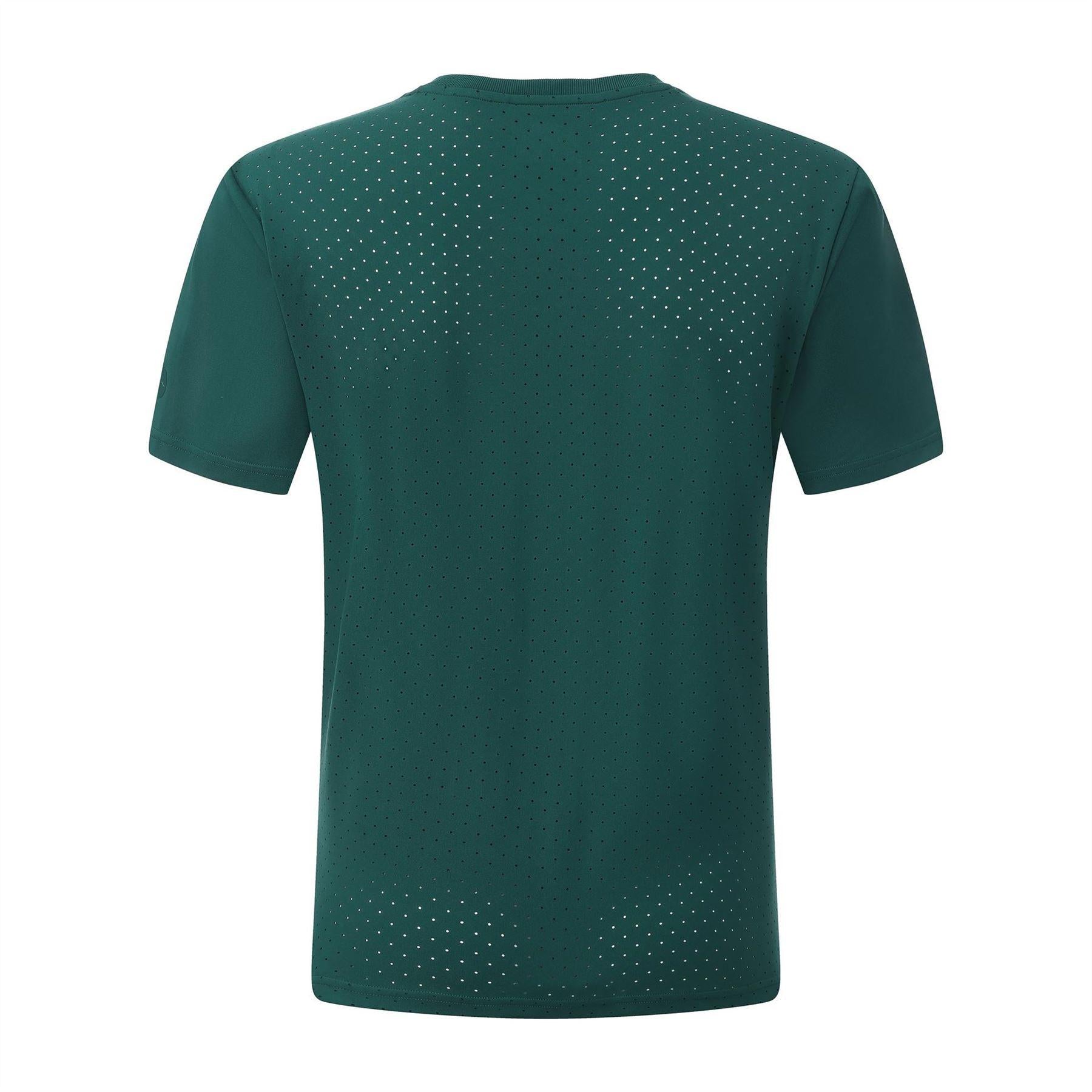 Green - Back - Slazenger Mens Perforated Tennis T-Shirt