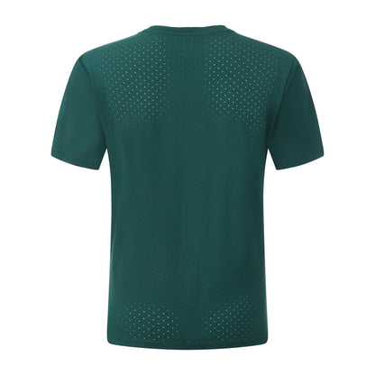 Green - Back - Slazenger Mens Perforated Tennis T-Shirt