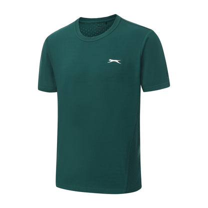 Green - Side - Slazenger Mens Perforated Tennis T-Shirt
