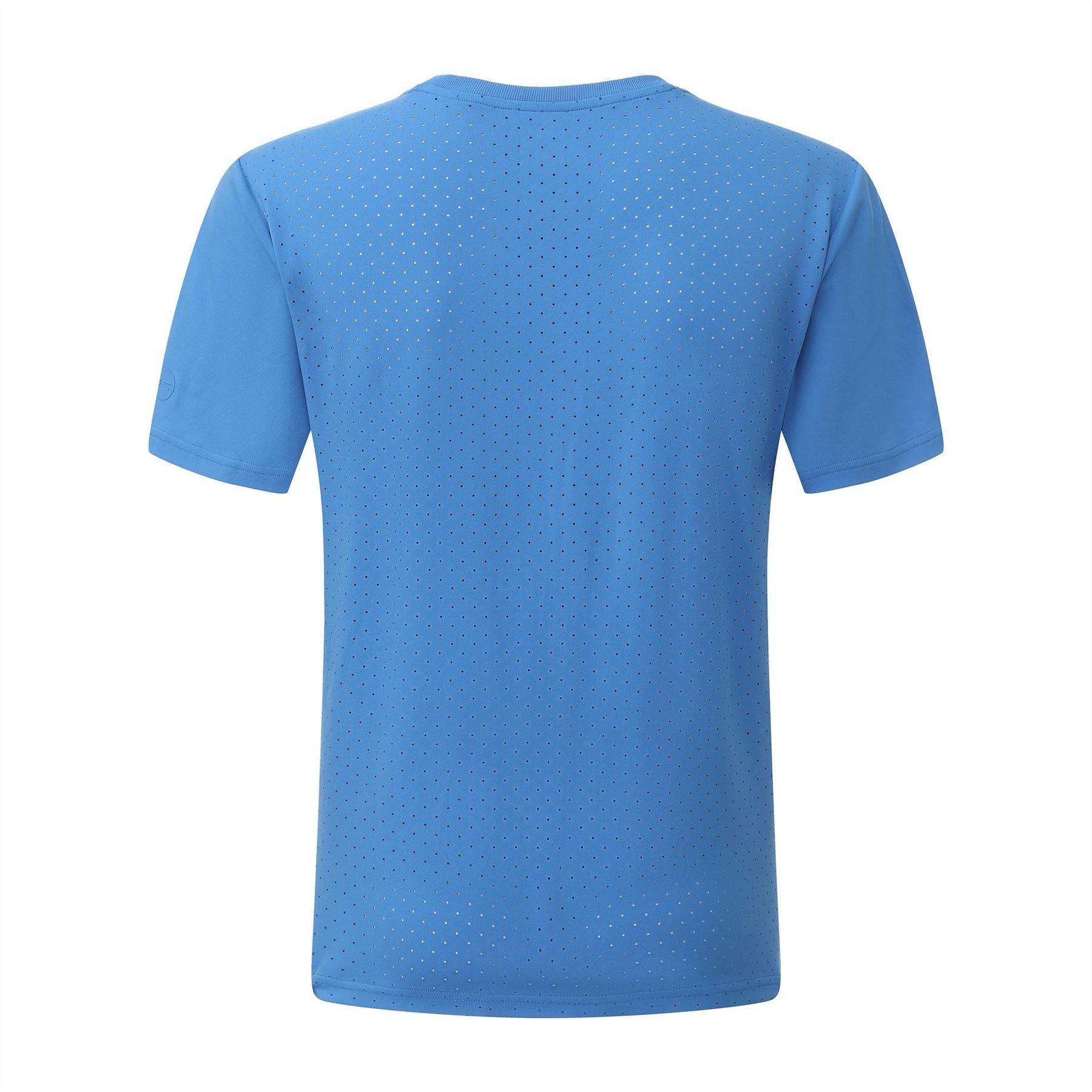 Blue - Back - Slazenger Mens Perforated Tennis T-Shirt