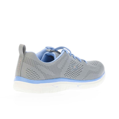 Grey Blue - Back - Skechers Womens-Ladies Virtue Kind Favor Mesh Flat Trainers
