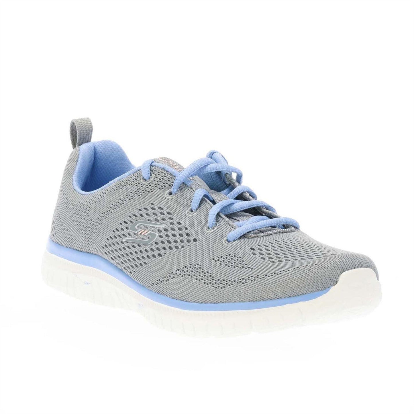 Grey Blue - Lifestyle - Skechers Womens-Ladies Virtue Kind Favor Mesh Flat Trainers