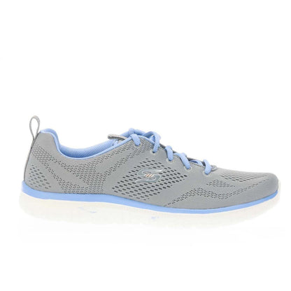 Grey Blue - Front - Skechers Womens-Ladies Virtue Kind Favor Mesh Flat Trainers