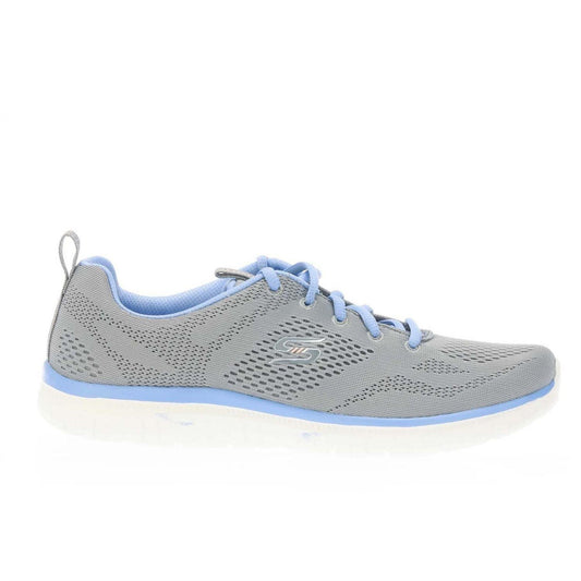 Grey Blue - Front - Skechers Womens-Ladies Virtue Kind Favor Mesh Flat Trainers