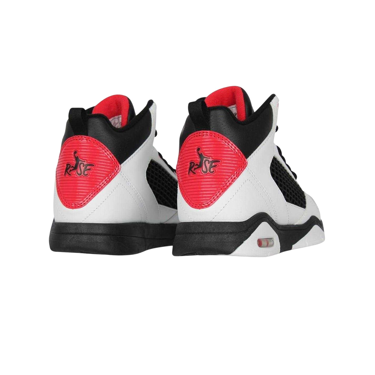 White-Black-Red - Back - Rise Childrens-Kids Reverse Basketball Shoes
