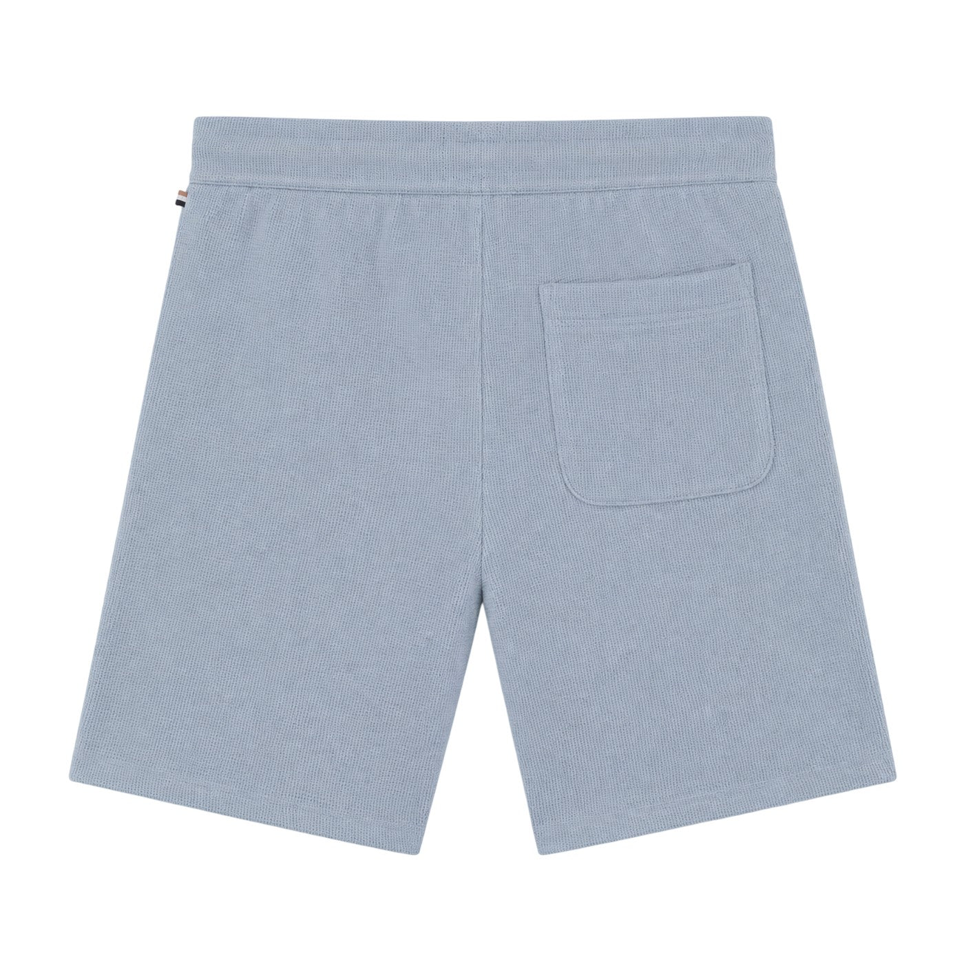 Blue - Back - Boss Mens Waffle Pyjama Shorts