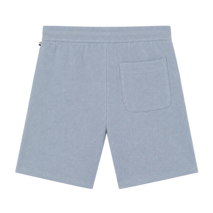Blue - Back - Boss Mens Waffle Pyjama Shorts