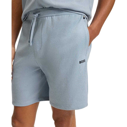 Blue - Lifestyle - Boss Mens Waffle Pyjama Shorts