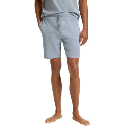 Blue - Pack Shot - Boss Mens Waffle Pyjama Shorts