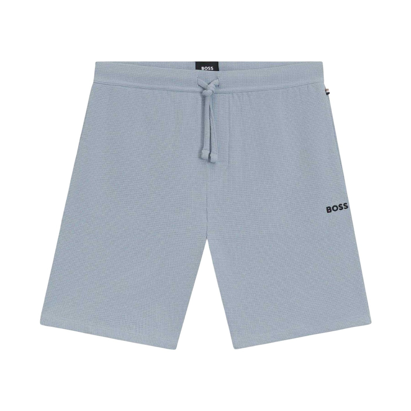 Blue - Front - Boss Mens Waffle Pyjama Shorts