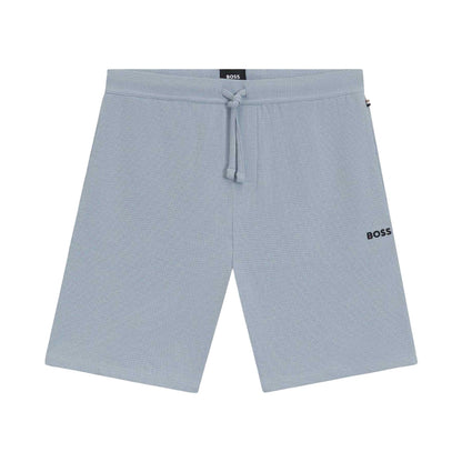Blue - Front - Boss Mens Waffle Pyjama Shorts