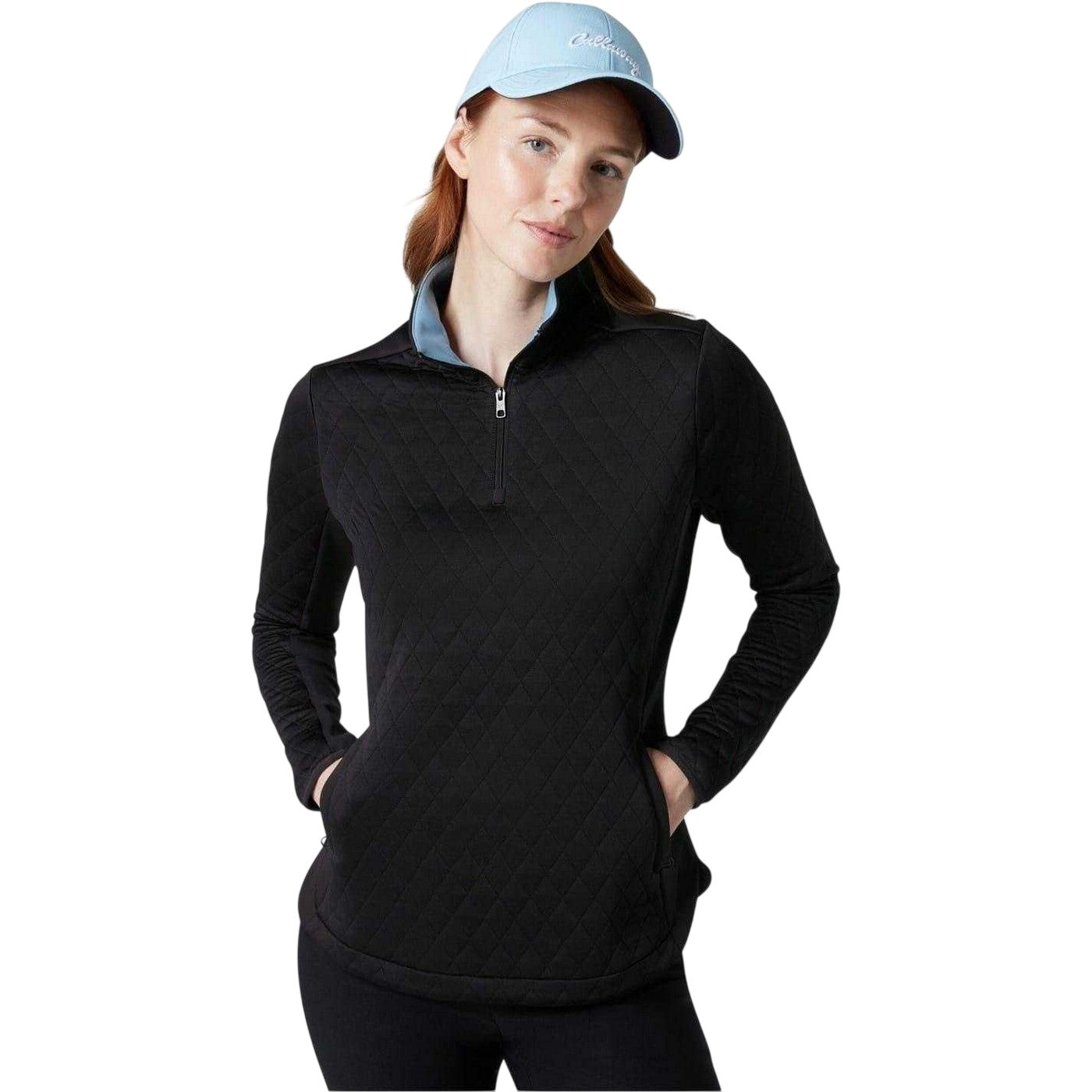 Caviar - Front - Callaway Womens-Ladies Funnel Neck Raglan Golf Sweatshirt