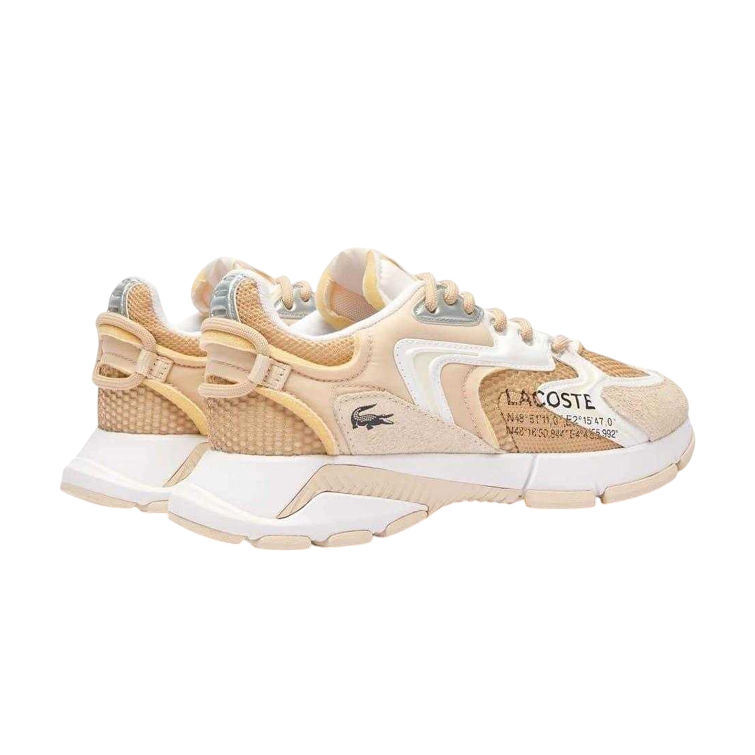 Tan-White - Back - Lacoste Mens L003 Neo Leather Trainers