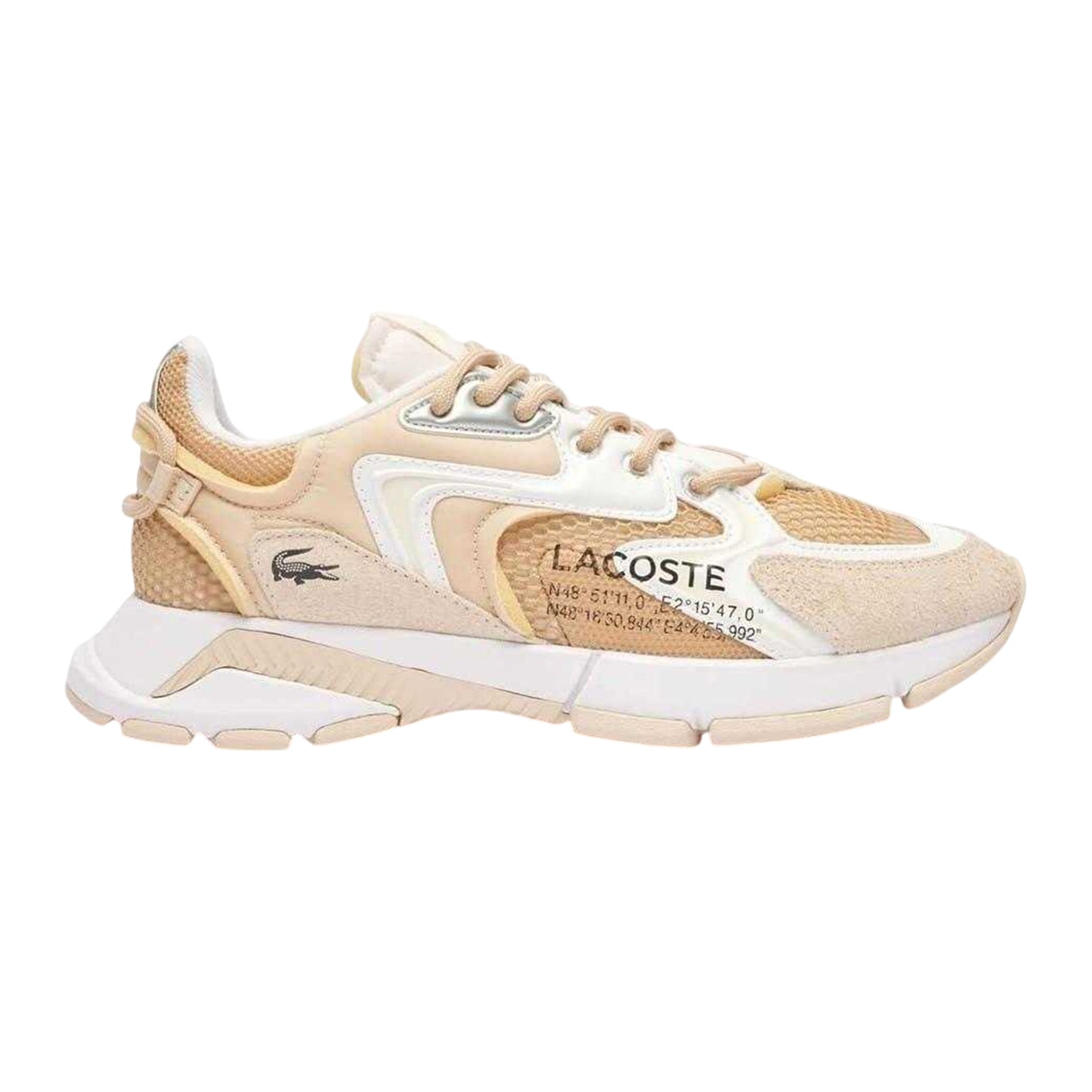 Tan-White - Side - Lacoste Mens L003 Neo Leather Trainers