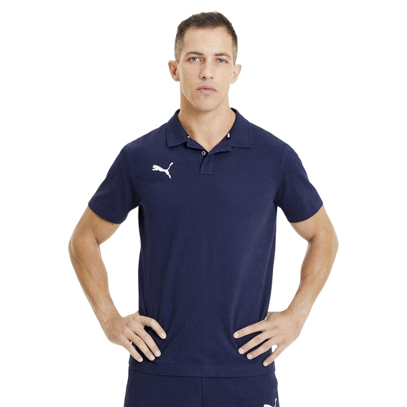 Peacoat - Side - Puma Mens Team Goal Polo Shirt
