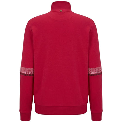 Red - Back - Boss Mens Regular Long-Sleeved Sweatshirt