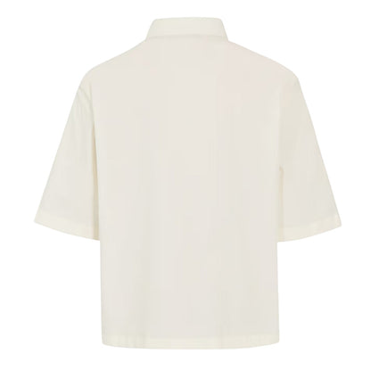 Vintage White - Back - Timberland Womens-Ladies Collared Relaxed Fit Short-Sleeved Shirt
