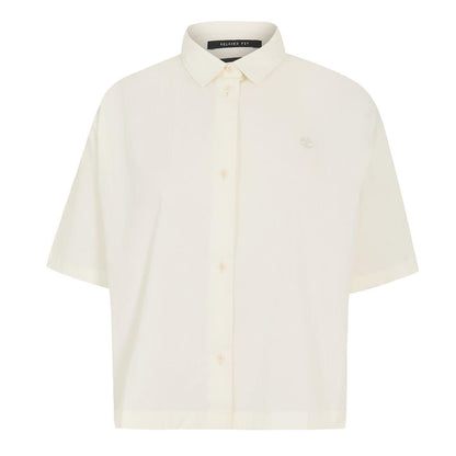Vintage White - Front - Timberland Womens-Ladies Collared Relaxed Fit Short-Sleeved Shirt