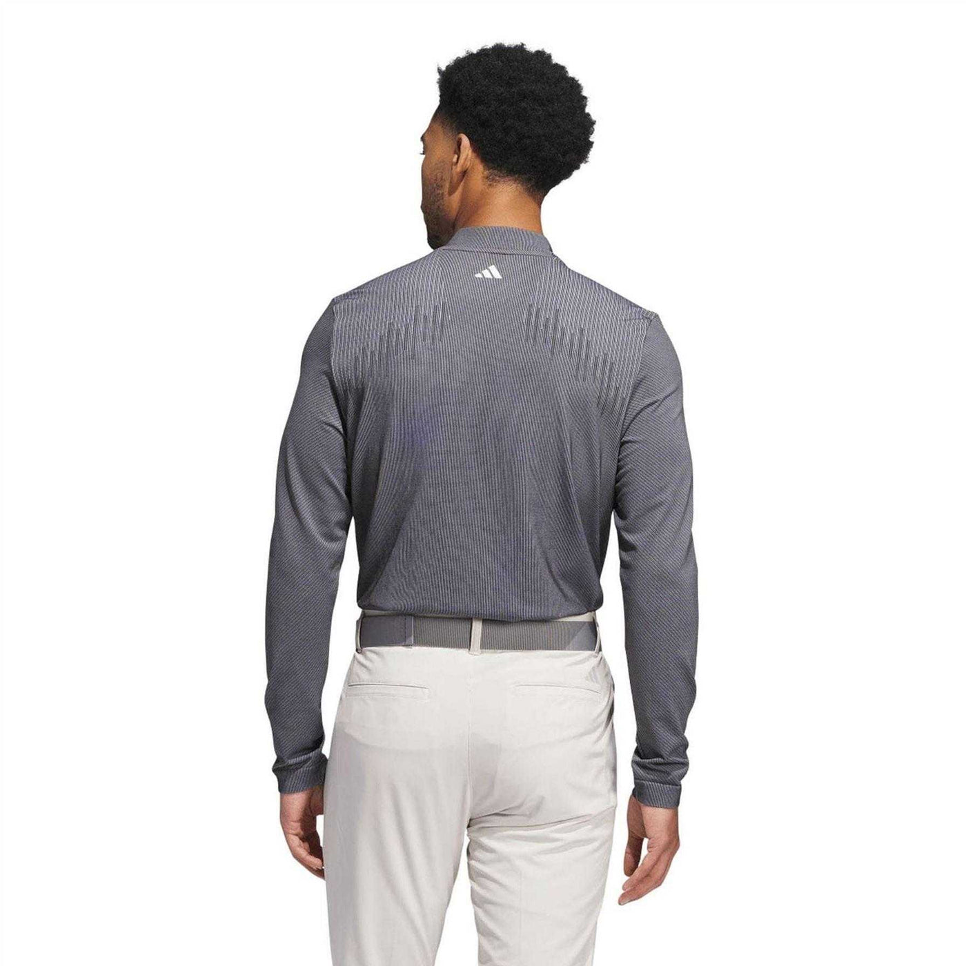Black - Back - Adidas Mens Ultimate365 Tour PrimeKnit Performance Long-Sleeved Polo Shirt