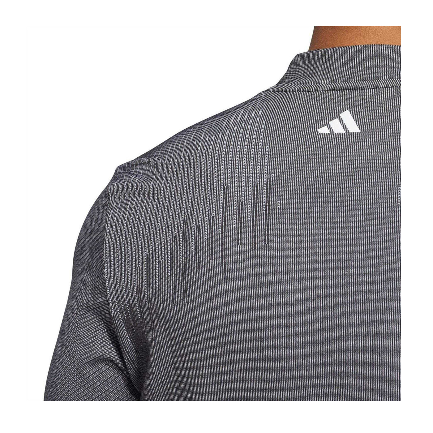 Black - Side - Adidas Mens Ultimate365 Tour PrimeKnit Performance Long-Sleeved Polo Shirt